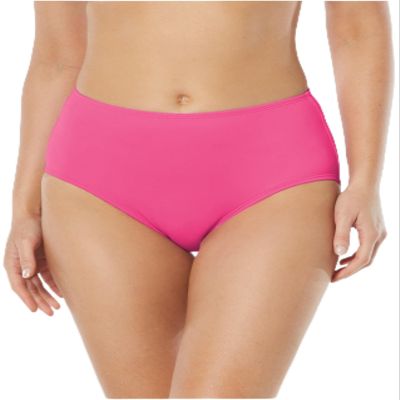 Beach House Chloe High Waisted Bikini Bottom - Modest Full Coverage Swim Bottom - Begonia, 16