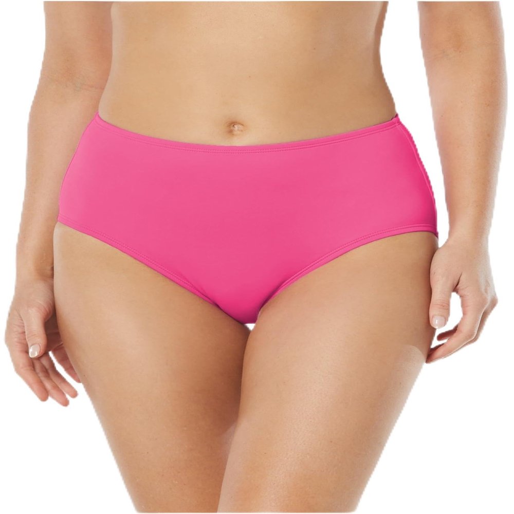 Beach House Chloe High Waisted Bikini Bottom - Modest Full Coverage Swim Bottom - Begonia, 16