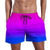 LCMTWX 7 Inch Swim Trunks Men 80s Shorts for Men Red and White Swimming Trunks for Men Swim Trunks with Liner Swim for Men Men's Swim Trunks Quick Dry Shorts with Pockets Graduation Gifts view 1