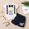 Mr Onederful 1st Birthday Outfit for Boy - First Birthday Clothes (Blue Short, 6-12 Months) view 2