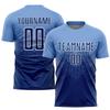 Customized Soccer Jersey Sets for Men/Women/Youth Boys Girls Personalized Football T Shirts and Shorts Printed Name Number Logo, Navy Sky Blue Round-Neck Short Sleeve Team Uniforms view 2