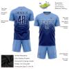Customized Soccer Jersey Sets for Men/Women/Youth Boys Girls Personalized Football T Shirts and Shorts Printed Name Number Logo, Navy Sky Blue Round-Neck Short Sleeve Team Uniforms view 3
