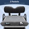 LEAPGOMAX Golf Cart Seat Blanket Covers, Breathable Heavy Duty Universal Golf Cart Seat Covers for Club Car DS Precedent EZGO TXT RXV with 2 Pockets for Your Golf Items view 3