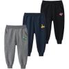 LeeXiang 3 Pack Toddler Boys Sweatpants Kids Cotton Pull-On Jogger Pants (Black/Blue/Grey 5 Years) view 1