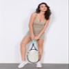 ODODOS Women's Cloud Feeling Tank Dress with Separate Shorts and Built in Bra U Back Mini Tennis Dress, Shaker Beige, Small view 3