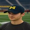 Officially Licensed Michigan University Clean Up Hat Navy Blue Adjustable Classic Embroidered Team Logo Cap view 2