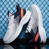 Gosetony Men's Sneakers Running Shoes Track Trail-Running Shoes Athletic Low-top Lace Up Sport White-Blue view 4