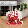 FOCO San Francisco 49ers NFL Team Property of Sherpa Fleece Blanket & San Francisco 49ers NFL Mens Sherpa Slide Slippers - L view 3