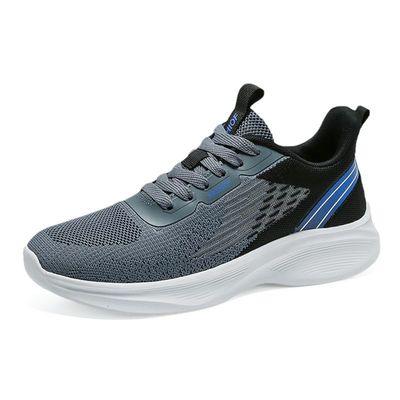 Gosetony Men's Sneakers Running Shoes Track Trail-Running Shoes Athletic Low-top Lace Up Sport Grey