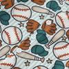 Toddler Boys Short Sleeve Cartoon Baseball Prints Gentleman T Shirt Tops Thermal Long Sleeve Boys (Blue, 6-12 Months) view 2