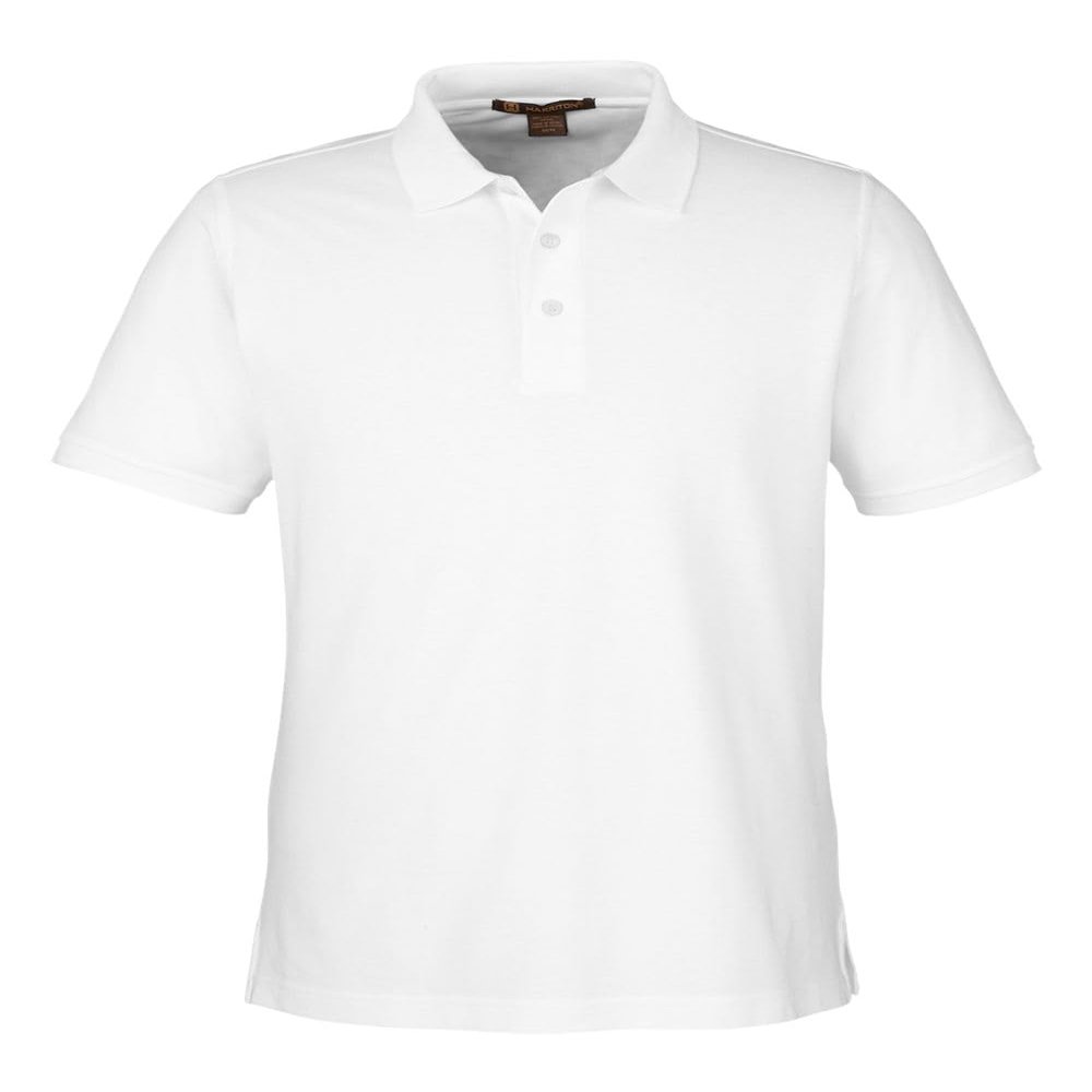 Harriton Men's Valiant Cotton Snag Protect Polo - White - Medium