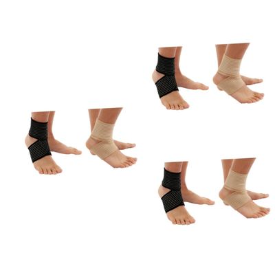 Mobestech 6pcs Ankle Support Sleeve Compression Brace for Men Women Warm Ankle Guard for Sports Black Beige for Running Basketball