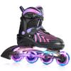 SUPER YOUNGSTER Girls Inline Skates for Boys Kids Ages 4-12, Adjustable Light Up Roller Skates for Youth Teens Ages 8-12, Beginner Blades for Women Adults view 1