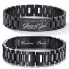 Personalized Bible Verse Bracelets for Men - Engraved 1 Corinthians 10:31 Inspirational Religious Quote Wristbands,Women Unisex Encourage Faith Prayer Christian ID Bracelet, Watch Band Bracelet Gift view 1