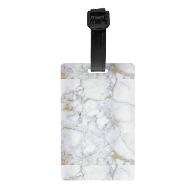 ZISHAK Light Black Marble Luggage Tags,Personal Information Card Holder,Suitable for Suitcases,Sports Bags,and More