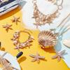 PH PandaHall 7pcs Mermaid Jewelry Set, Seashell Starfish Necklace Bracelet Mermaid Costume Accessories Pearl Collar Bib Pendant Necklace Hair Clip Crossbody Bag for Christmas Women Sea Beach view 2