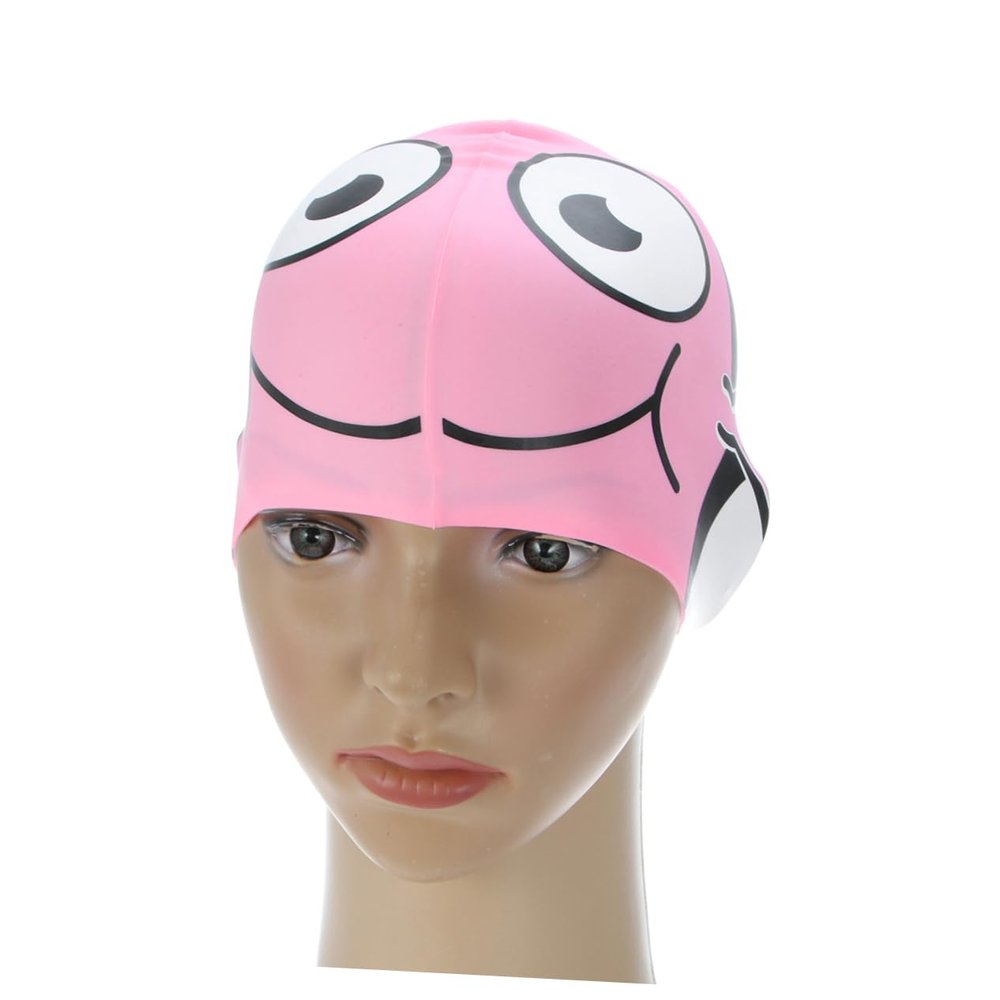 KICHOUSE Children's Swimming Cap Fish Design Long Hair Safe Swim Hat Fun and Comfortable for Kids