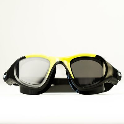 Bonassi Adult Swim Goggles - Black/Green - Adjustable, Maximum Visibility, Anti-fog, UVA Treatment for Swimming