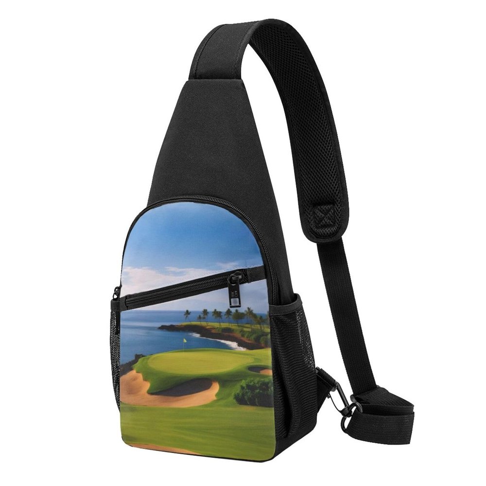 BAGGUS Golf Course Print Chest Pack Fashion Chest Sling Bag Crossbody Shoulder Backpack Unisex