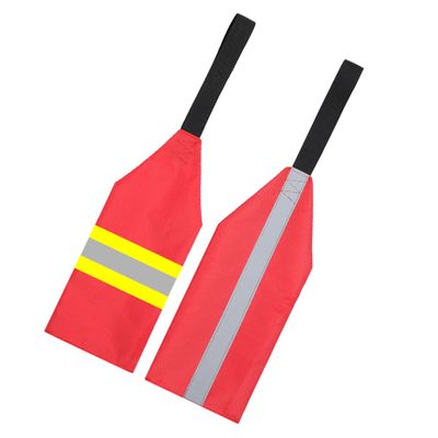 KICHOUSE 2pcs Kayak Safety Flags Reflective Strips Red Warning Flags for Canoes Boats and Trailers Essential Visibility Accessories for Outdoor Water Sports