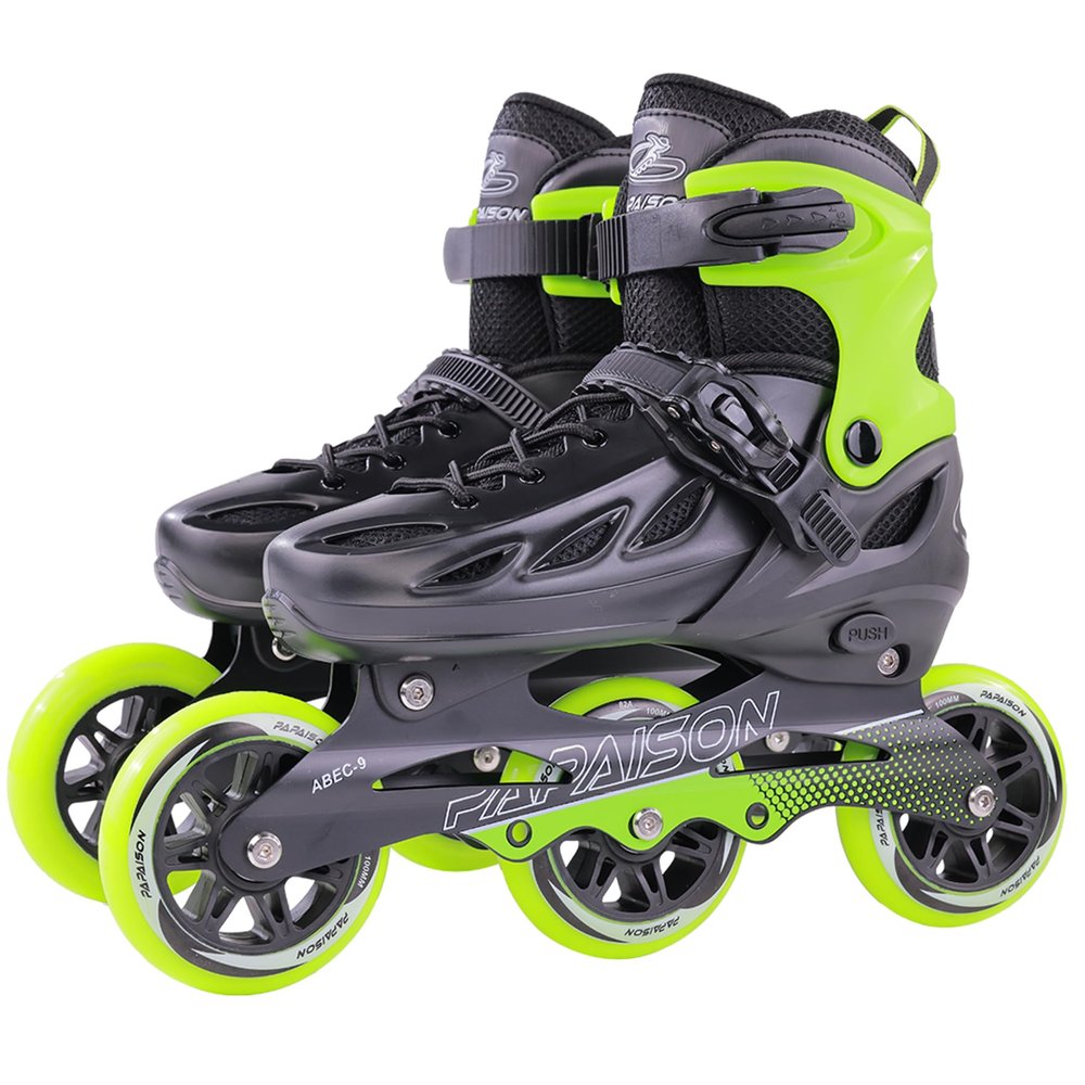 PAPAISON Adult Adjustable Inline Skates for Men Women with 3 100mm Wheels, Outdoor Blades Female Male Fitness Speed Racing Skates, Roller Skates for Teens Boys Girls