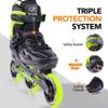 PAPAISON Adult Adjustable Inline Skates for Men Women with 3 100mm Wheels, Outdoor Blades Female Male Fitness Speed Racing Skates, Roller Skates for Teens Boys Girls view 4