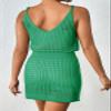 Dokotoo Swimsuit Women Cover Up 2026 Summer Casual Scoop Neck Sleeveless Crochet Hollow Out Womens Spaghetti Straps Knit Dress Beach Sweater Clothes Swimwear Hawaiian Dresses Dark Green Medium view 2