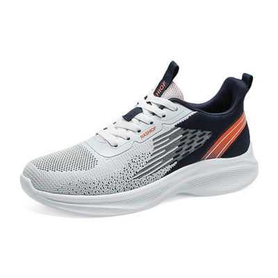 Gosetony Men's Sneakers Running Shoes Track Trail-Running Shoes Athletic Low-top Lace Up Sport White-Blue