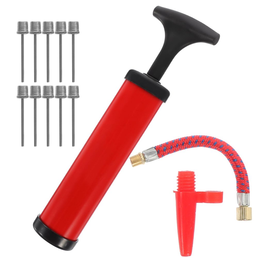Baluue 1set Portable Basketball Inflators Convenient Inflation Kit Needles Pump Extension Hose Nozzle Sturdy Durable Hand Pump for Sports Balls