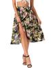 Allegra K Floral Skirt for Women's Hawaiian Tropical Beach Boho Wrap Midi Skirt X-Large Black Pink