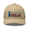 RIVEMUG I Stand with Texas Curved Bill Trucker Hat Mid Crown Adjustable Cap Khaki view 2