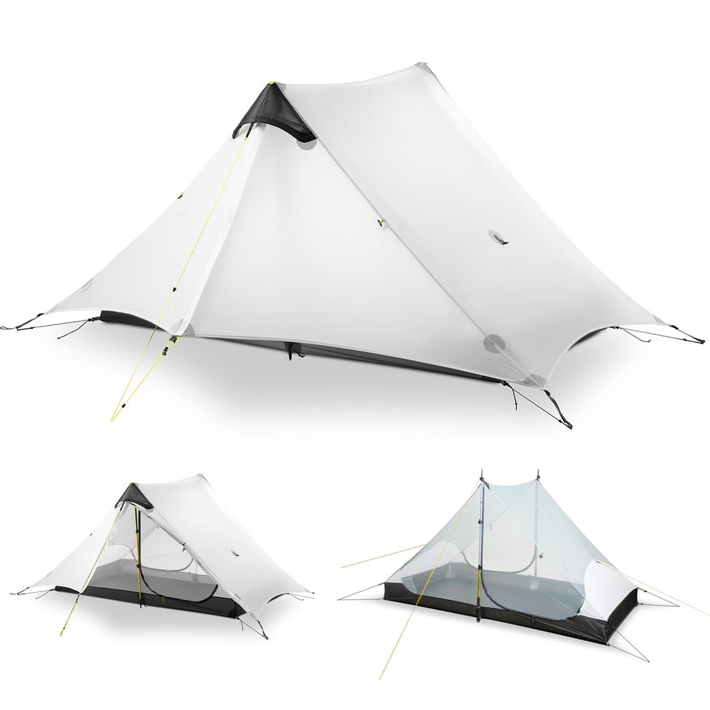 LANSHAN Ultralight Tent 3-Season Waterproof Backpacking Tent for 2 Person Camping, Climbing, Hiking, Travelling, Mountaineering, 2-Person, White