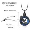 constantlife Eagle Cremation Jewelry Urn Necklace for Ashes Stainless Steel Crystal Circle Memorial Pendant Loss Human Pet Eternity Keepsake Gift for Women Men (Black-Blue) view 2