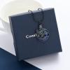 constantlife Eagle Cremation Jewelry Urn Necklace for Ashes Stainless Steel Crystal Circle Memorial Pendant Loss Human Pet Eternity Keepsake Gift for Women Men (Black-Blue) view 3