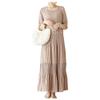 Bestgift Dress Pleated Skirt Comfortable mid-Length Women's Dresses Pink one Size view 1