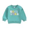 YINGISFITM Toddler Baby Girl Boy Easter Outfit Bunny Shirt Embroidery Long Sleeve Crewneck Sweatshirt Sweater Blouse Top (egg stra green,3-4 Years) view 1