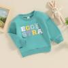 YINGISFITM Toddler Baby Girl Boy Easter Outfit Bunny Shirt Embroidery Long Sleeve Crewneck Sweatshirt Sweater Blouse Top (egg stra green,3-4 Years) view 2
