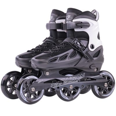 PAPAISON Adult Adjustable Inline Skates for Men Women with 3 100mm Wheels, Outdoor Blades Female Male Fitness Speed Racing Skates, Roller Skates for Teens Boys Girls