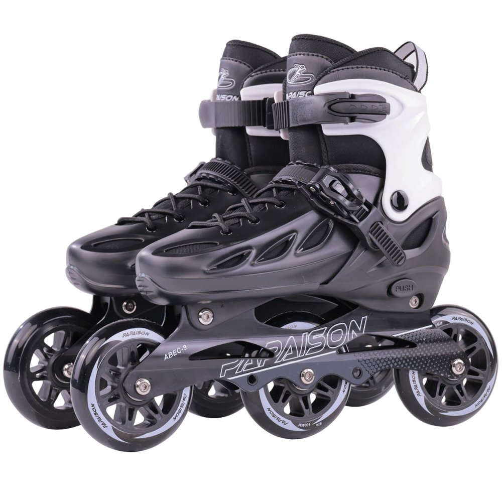 PAPAISON Adult Adjustable Inline Skates for Men Women with 3 100mm Wheels, Outdoor Blades Female Male Fitness Speed Racing Skates, Roller Skates for Teens Boys Girls