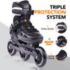 PAPAISON Adult Adjustable Inline Skates for Men Women with 3 100mm Wheels, Outdoor Blades Female Male Fitness Speed Racing Skates, Roller Skates for Teens Boys Girls view 4