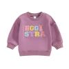 YINGISFITM Toddler Baby Girl Boy Easter Outfit Bunny Shirt Embroidery Long Sleeve Crewneck Sweatshirt Sweater Blouse Top (egg stra purple,18-24 Months) view 1