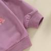 YINGISFITM Toddler Baby Girl Boy Easter Outfit Bunny Shirt Embroidery Long Sleeve Crewneck Sweatshirt Sweater Blouse Top (egg stra purple,18-24 Months) view 2