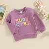 YINGISFITM Toddler Baby Girl Boy Easter Outfit Bunny Shirt Embroidery Long Sleeve Crewneck Sweatshirt Sweater Blouse Top (egg stra purple,18-24 Months) view 3