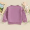 YINGISFITM Toddler Baby Girl Boy Easter Outfit Bunny Shirt Embroidery Long Sleeve Crewneck Sweatshirt Sweater Blouse Top (egg stra purple,18-24 Months) view 4