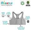 Mightly Girls' Racerback Sports Bra | Organic Cotton Fair Trade Certified 3-Pack Training Bra, Turquoise, Raspberry, Peri, 12 view 2