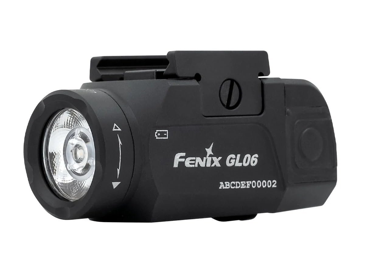 Fenix GL06 Compact Impact-Resistant Aluminum 600 Lumens 459"" Max Beam Distance Shooting Gun Attachable LED Light - Fits Universal Glock & Picatinny Rails, Black