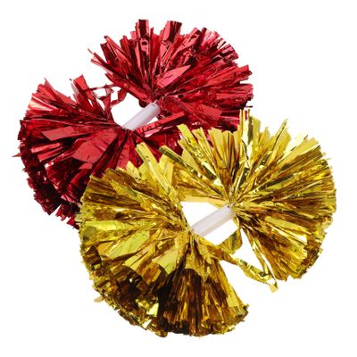 BIUDECO 2pcs Portable Glitter Cheerleader Pompoms Eye-catching Cheer Props Handles for Team Spirit for Sports Events Parties Dance Performances and Celebrations