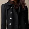 Maiyifu-GJ Womens Mid Long Wool Blend Coats Notched Lapel Collar Double Breasted Coat Fall Winter Jackets Overcoat (Black,3X-Large) view 3