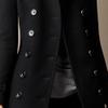 Maiyifu-GJ Womens Mid Long Wool Blend Coats Notched Lapel Collar Double Breasted Coat Fall Winter Jackets Overcoat (Black,3X-Large) view 4