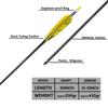 BOWSOUL 30inch Hunting Carbon Archery Arrows with 5" Turkey Feathers Spine 300/400/500 for Recurve & Long Bow (Pack of 12) (Yellow&Yellow Cam, SP400) view 2